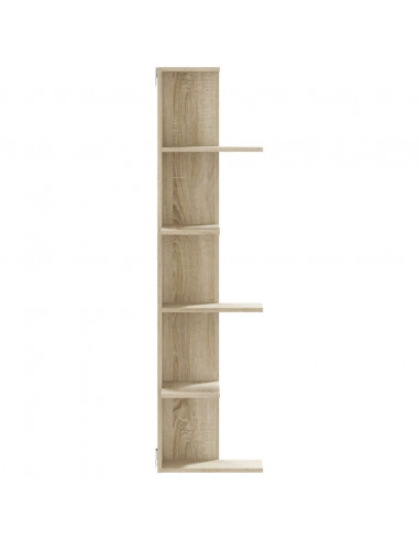 Scaffale Angolare Muro Rovere Sonoma 36,5x36,5x140 cm Legno