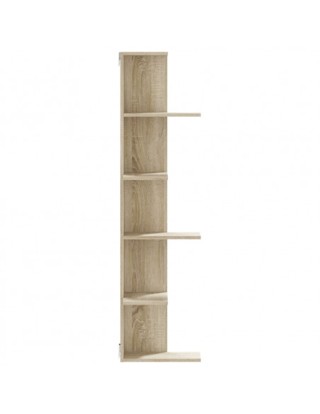 Scaffale Angolare Muro Rovere Sonoma 36,5x36,5x140 cm Legno