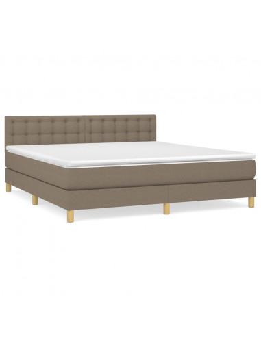 Giroletto a Molle con Materasso Tortora 180x200 cm in Tessuto