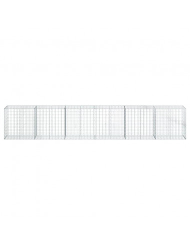Cesto Gabbione con Copertura 600x50x100 cm in Ferro Zincato