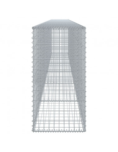 Cesto Gabbione con Copertura 600x50x100 cm in Ferro Zincato