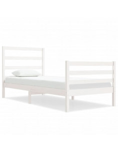 Giroletto in Legno Massello Bianco 75x190 cm Small Single 2