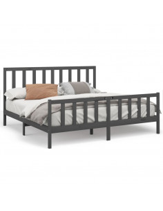 Giroletto Grigio in Legno Massello di Pino 200x200 cm 2