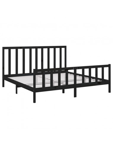 Giroletto Nero in Legno Massello di Pino 200x200 cm