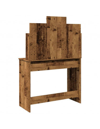 Toeletta con Luci LED Legno Antico 96x40x142 cm