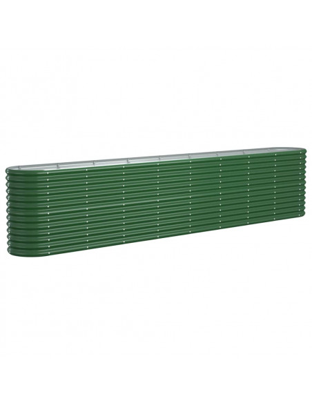 Letto Giardino Acciaio Verniciato a Polvere 332x40x68 cm Verde