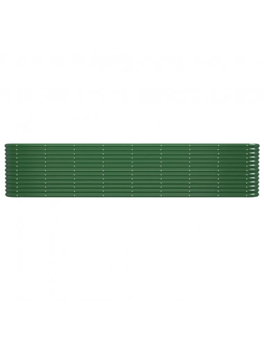 Letto Giardino Acciaio Verniciato a Polvere 332x40x68 cm Verde