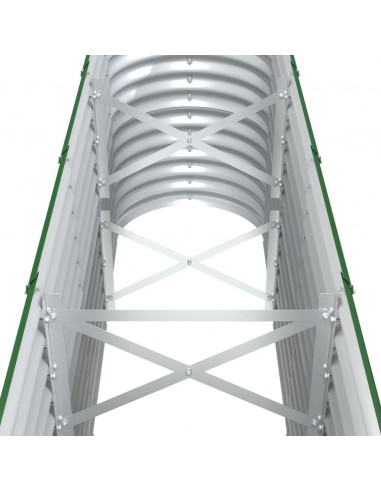 Letto Giardino Acciaio Verniciato a Polvere 332x40x68 cm Verde