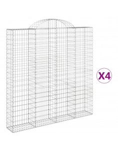 Cesti Gabbioni ad Arco 4 pz 200x30x200/220 cm Ferro Zincato 2