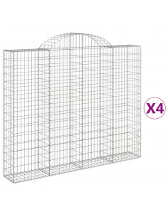 Cesti Gabbioni ad Arco 4 pz 200x30x160/180 cm Ferro Zincato 2