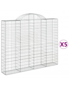 Cesti Gabbioni ad Arco 5 pz 200x30x160/180 cm Ferro Zincato 2