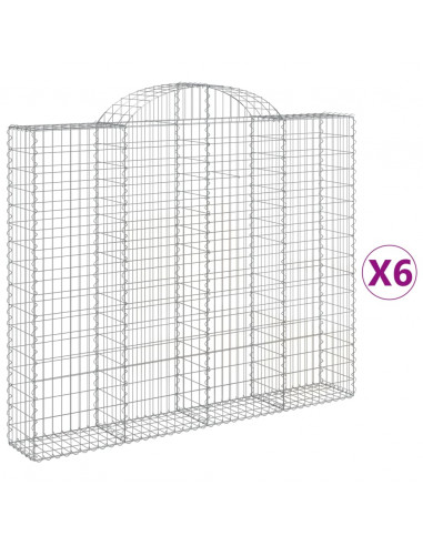 Cesti Gabbioni ad Arco 6 pz 200x30x160/180 cm Ferro Zincato