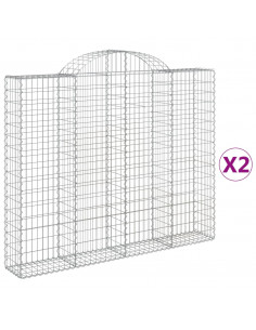 Cesti Gabbioni ad Arco 2 pz 200x30x160/180 cm Ferro Zincato 2