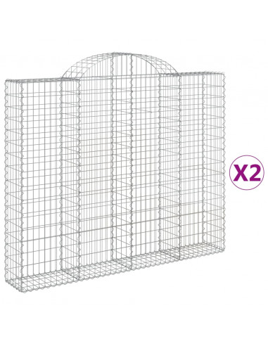 Cesti Gabbioni ad Arco 2 pz 200x30x160/180 cm Ferro Zincato