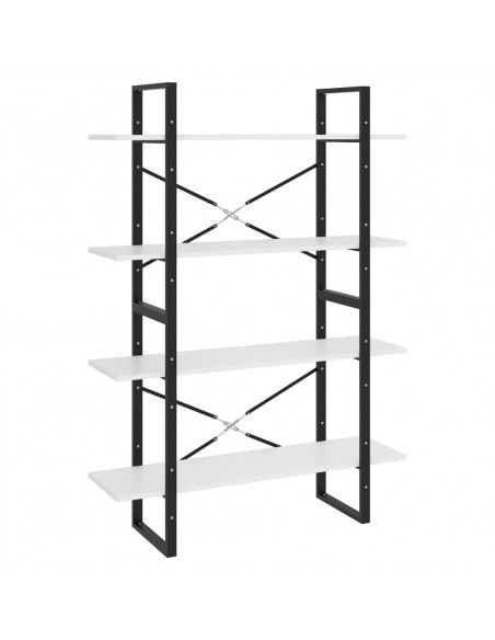Libreria a 4 Ripiani Bianca 100x30x140 cm in Legno Multistrato