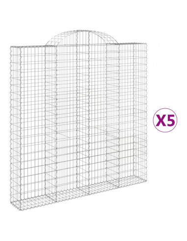 Cesti Gabbioni ad Arco 5 pz 200x30x200/220 cm Ferro Zincato