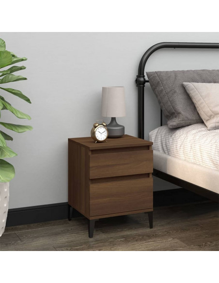 Comodini 2 pz Rovere Marrone 40x35x50 cm