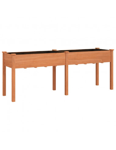 Fioriera con Fodera Marrone 203x53x76cm Legno Massello di Abete