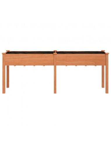 Fioriera con Fodera Marrone 203x53x76cm Legno Massello di Abete