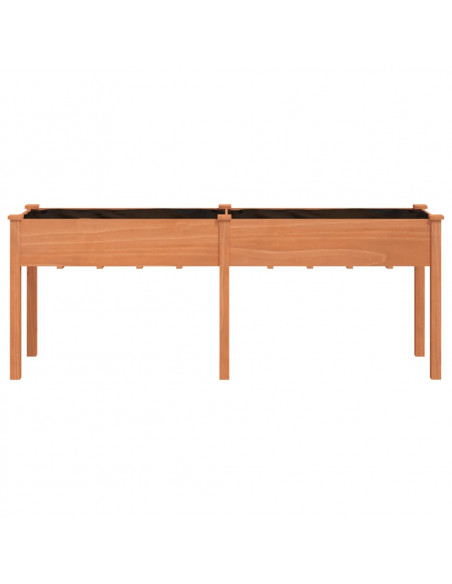 Fioriera con Fodera Marrone 203x53x76cm Legno Massello di Abete
