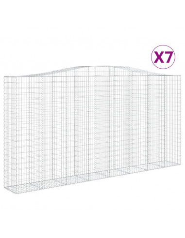 Cesti Gabbioni ad Arco 7 pz 400x50x200/220 cm Ferro Zincato