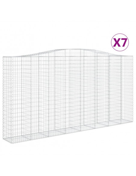 Cesti Gabbioni ad Arco 7 pz 400x50x200/220 cm Ferro Zincato