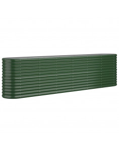 Letto Giardino Acciaio Verniciato a Polvere 260x40x68 cm Verde 2