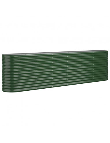 Letto Giardino Acciaio Verniciato a Polvere 260x40x68 cm Verde