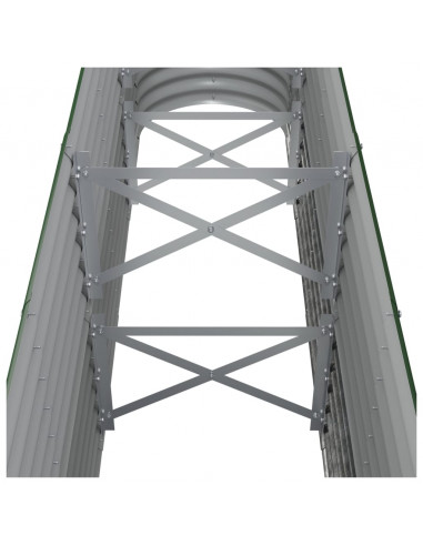 Letto Giardino Acciaio Verniciato a Polvere 260x40x68 cm Verde