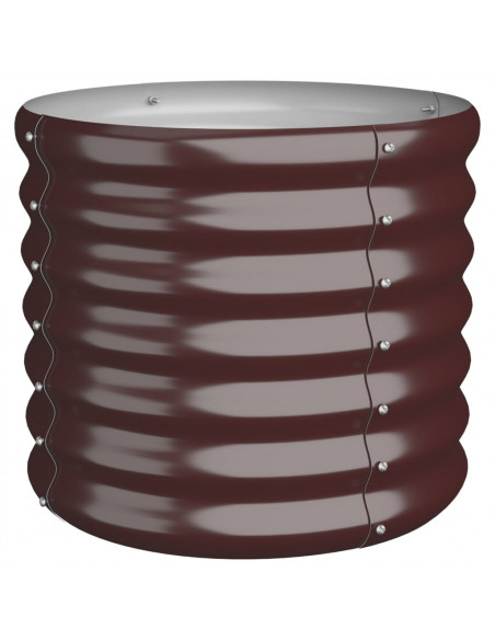 Vaso Giardino Acciaio Verniciato a Polvere 40x40x36 cm Marrone