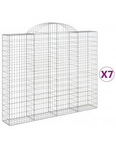 Cesti Gabbioni ad Arco 7 pz 200x30x160/180 cm Ferro Zincato 2