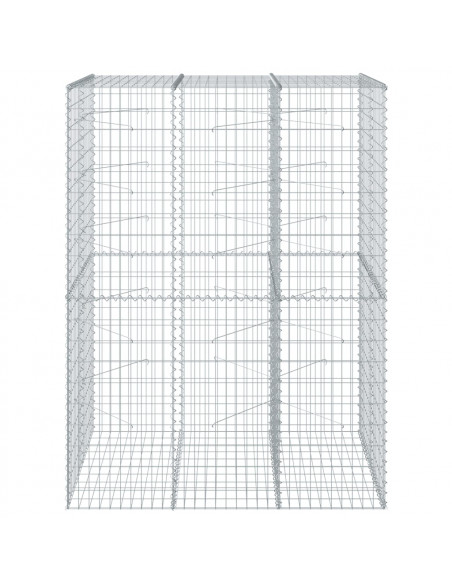 Cesto Gabbione con Copertura 150x100x200 cm in Ferro Zincato