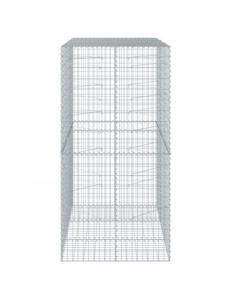 Cesto Gabbione con Copertura 150x100x200 cm in Ferro Zincato