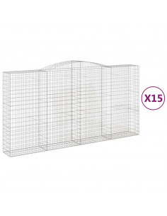 Cesti Gabbioni ad Arco 15 pz 400x50x200/220 cm Ferro Zincato 2