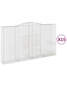 Cesti Gabbioni ad Arco 15 pz 400x50x220/240 cm Ferro Zincato 2