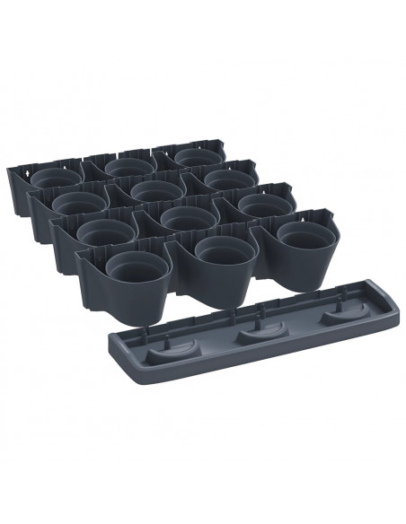 Set per Piante Giardino Verticale 12 pz Antracite Polipropilene