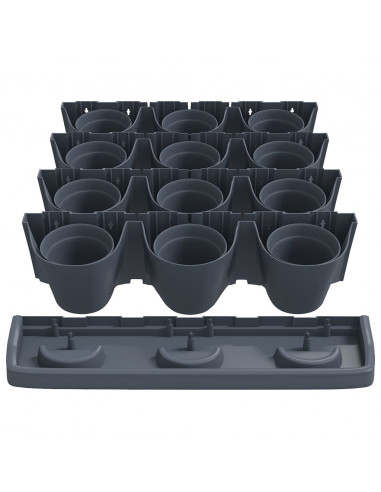 Set per Piante Giardino Verticale 12 pz Antracite Polipropilene