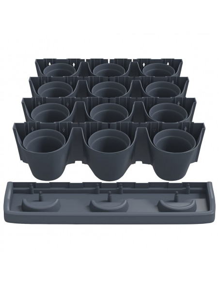 Set per Piante Giardino Verticale 12 pz Antracite Polipropilene