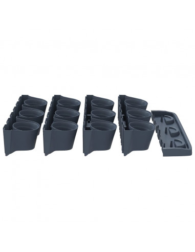 Set per Piante Giardino Verticale 12 pz Antracite Polipropilene