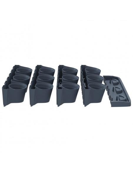 Set per Piante Giardino Verticale 12 pz Antracite Polipropilene