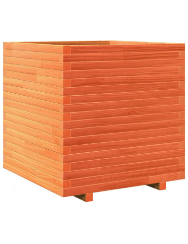 Fioriera Giardino Marrone Cera 70x70x72 cm Legno Massello Pino