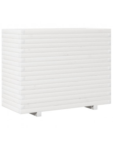 Fioriera da Giardino Bianca 90x40x72 cm Legno Massello di Pino