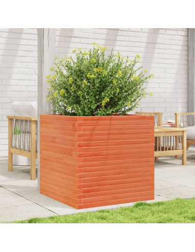 Fioriera Giardino Marrone Cera 70x70x68,5cm Legno Massello Pino