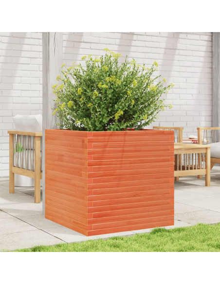 Fioriera Giardino Marrone Cera 70x70x68,5cm Legno Massello Pino