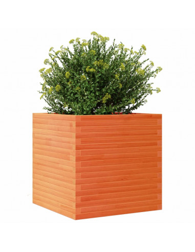 Fioriera Giardino Marrone Cera 70x70x68,5cm Legno Massello Pino