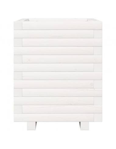 Fioriera da Giardino Bianca 40x40x49,5cm Legno Massello di Pino