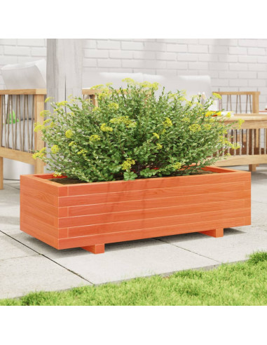 Fioriera Giardino Marrone Cera 90x40x26,5cm Legno Massello Pino