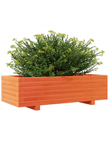 Fioriera Giardino Marrone Cera 90x40x26,5cm Legno Massello Pino