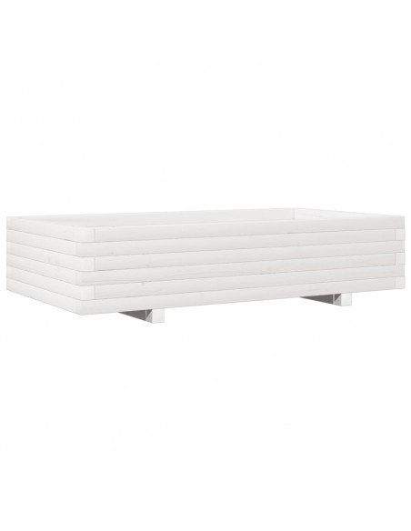 Fioriera da Giardino Bianca 110x60x26, 5cm Massello di Pino