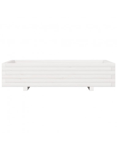 Fioriera da Giardino Bianca 110x60x26, 5cm Massello di Pino